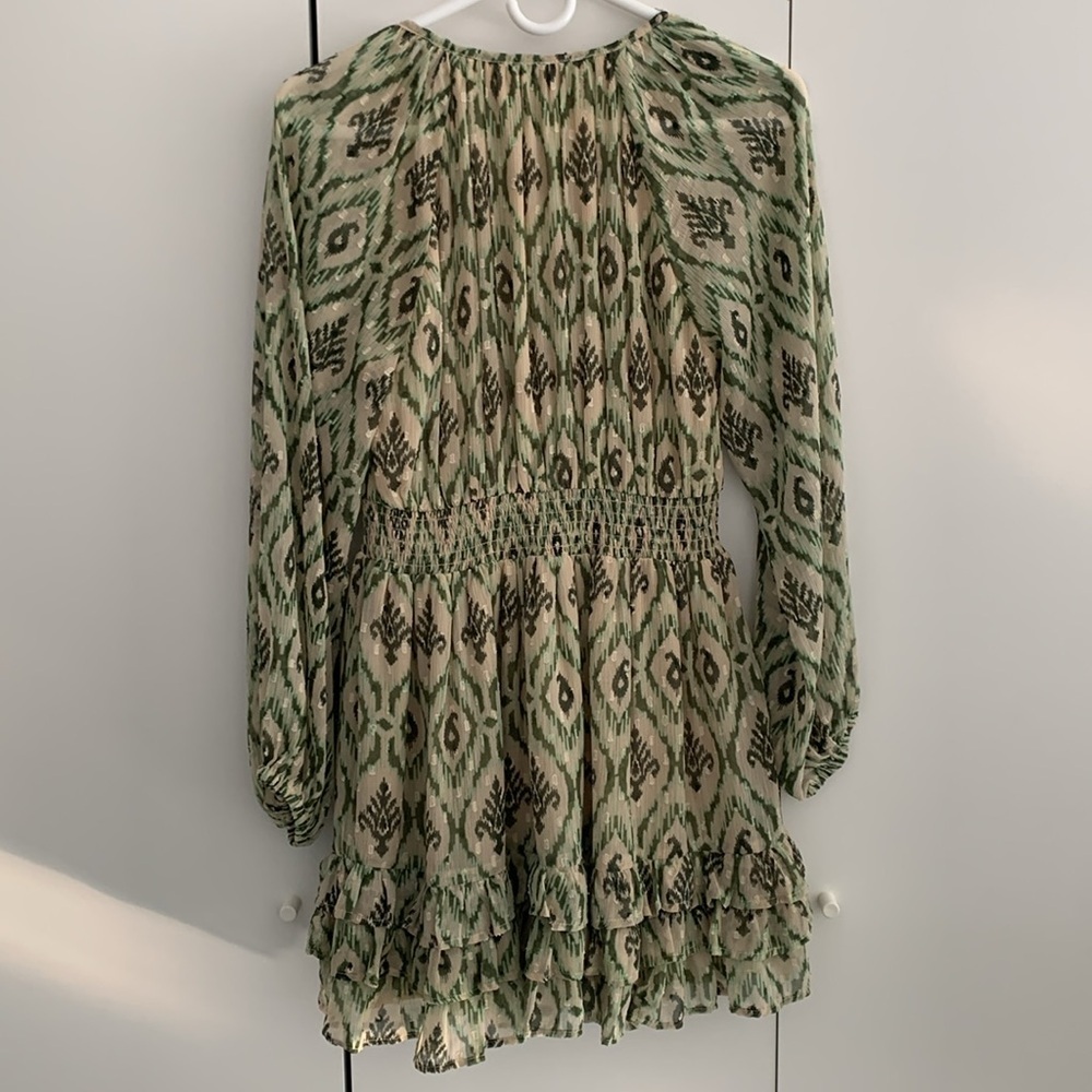 Zara Green Printed Dress Size XS - Picture 7 of 7